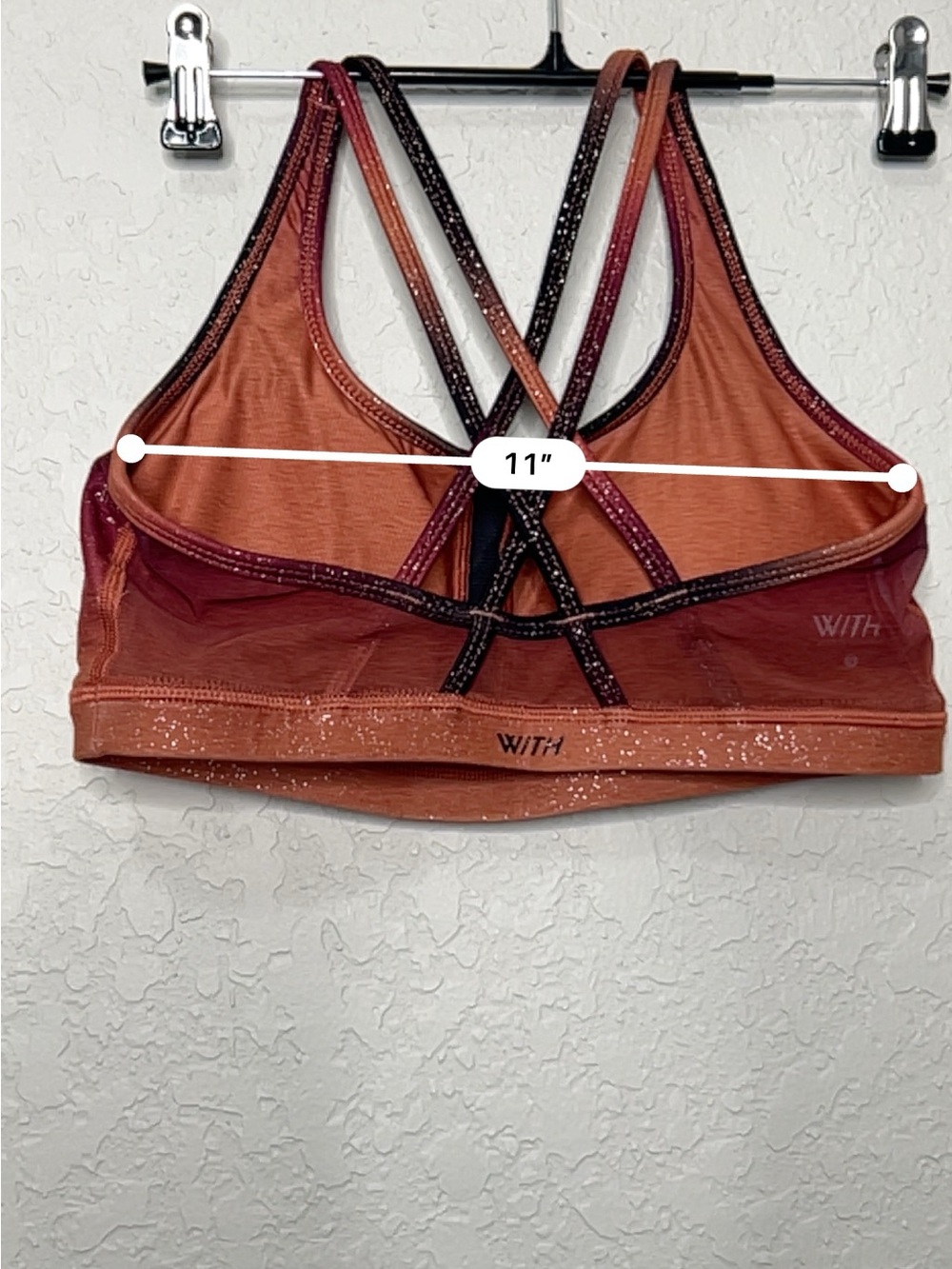 Peloton x Wear It To Heart Ombre Shimmer Strappy Sports Bra Size S - Picture 5 of 6